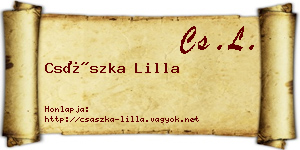 Császka Lilla névjegykártya